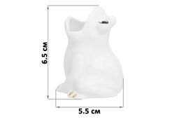 Вазочка п/зубоч. 5,5*4,8*6,5 см 30 мл Лягушка белая, золото - Elan gallery фото 7