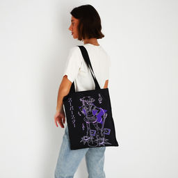 Сумка шопер Аниме 35х0.5х40 см, отд без молнии, без подклада, чёрная - Nazamok фото 9