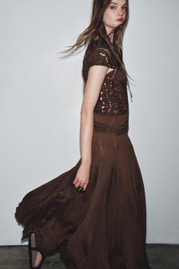 ZW COLLECTION COMBINED CROCHET DRESS - Zara фото 2