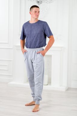 Брюки мужские из футера Оскар серый меланж - Амадэль фото 4