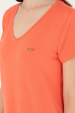 Женская базовая футболка с цветком граната Неожиданная скидка в корзине - U.s. polo assn фото 7