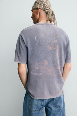 CAMISETA PUNTO RELAXED FIT LAVADO / Azul lavado - Zara фото 6