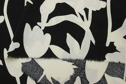 Штапель Цветочный силуэт цв.черный, ш.1.45м, вискоза-100%, 100гр/м.кв - Купава фото 6