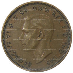 Монета 1/2 пенни 1938 года Австралия