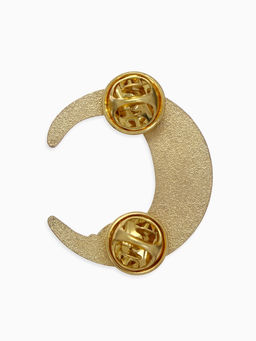 Цена за 2 шт. Значок-оберег Лунный кот, цвет чёрный в золоте