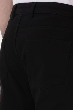 Erkek Siyah Slim Fit Kanvas Pantolon