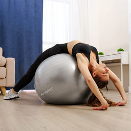 Фитбол ONLYTOP, d=85 см, 1400 г, антивзрыв, серый