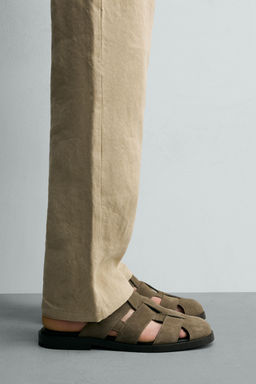 SANDALIA CANGREJERA PIEL / Beige