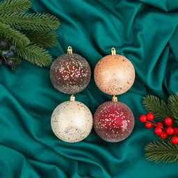Ёлочные игрушки Мэдисон, шары новогодние, набор d=8 см, 4 шт., МИКС