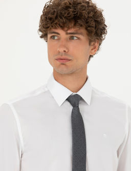 Beyaz Slim Fit Uzun Kollu G_mlek