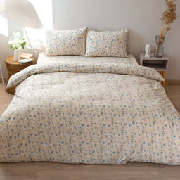 КПБ Чистый хлопок 1,5 спальный, наволочки 50х70, поплин, 100% хлопок, Гербариум ВБ Пододеяльник 146х215 с прорезью, простыня классическая 150х215 подшита с 4-х сторон, наволочки 50х70 с клапаном - 2 шт. - Традиция фото 56