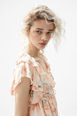Flounced tie-front blouse - H&m фото 6