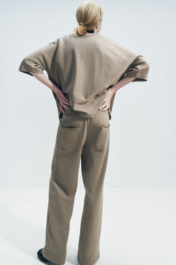 COTTON STRAIGHT-LEG TROUSERS - Zara фото 19