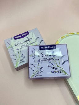 Матирующий салфетки против жирного блеска в футляре с зеркалом Лаванда, 100 шт.