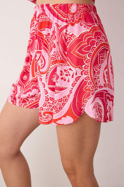 Trendyolmilla Cok Renkli Etnik Desenli Baglama/Fiyonk Detayl? Viskon Sortlu Dokuma Pijama Tak?m? THMSS23PT00165  фото 22