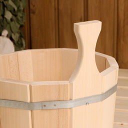 Шайка - ушат для бани и сауны, 5 л, деревянная, нержавеющий обруч, «Добропаровъ»