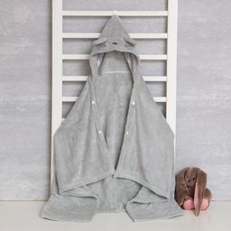 Полотенце с капюшоном Крошка Я, цвет серый, 67х120 см, 100% п/э, 280 г/м2