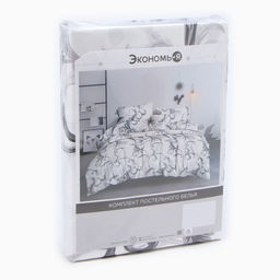 Постельное бельё Экономь и Я евро Магнолия, 200х215см, 200х215см, 70х70см-2 шт, полисатин, 80 г/м  фото 5
