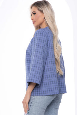 Жакет Паулита (голубой/клетка) Б8765 - Lt collection фото 2