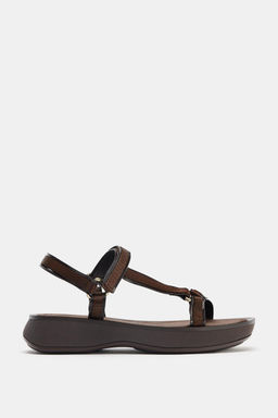 STRAPPY HOOK-AND-LOOP SANDALS - Zara фото 13