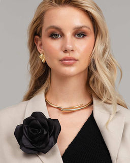 Авторская атласная Брошь цветок