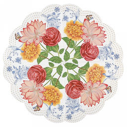 Салфетки бумажные Art Bouquet Rondo д32см, 3-х слойные, 12 штук в упаковке, 100% целлюлоза, Лотос (Россия) - Домашняя мода фото 4