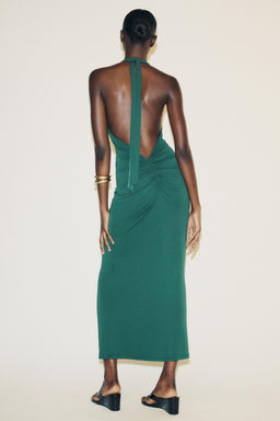 GATHERED HALTERNECK MAXI DRESS - Zara фото 5
