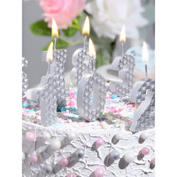 Свеча в торт на шпажке «Соты», цифра 0, 7 см, серебро