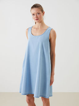 U Yaka Mini Jean Elbise