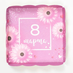 Цена за 5 шт. Коробка для печенья С 8 Марта, 12?12?3 см