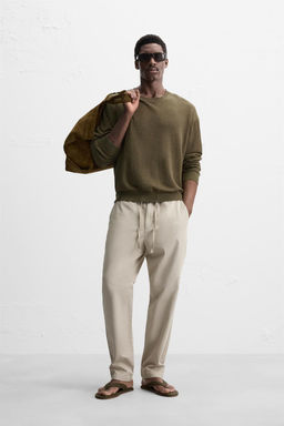 REGULAR FIT JOGGER WAIST TROUSERS - Zara фото 21
