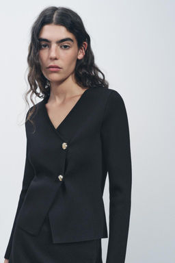 ASYMMETRIC KNIT CARDIGAN - Zara фото 6