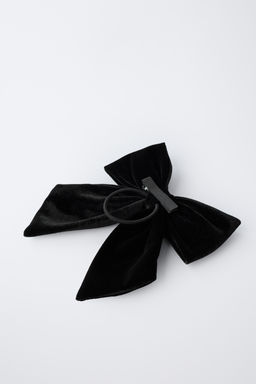 SKULL VELVET BOW CLIP SCRUNCHIE - Zara фото 2