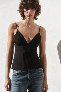 TOP TIRANTES PLIEGUES / Negro - Zara фото 10