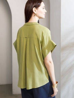 Блузка с коротким рукавом из вискозы с лиоцеллом - Vilatte фото 3