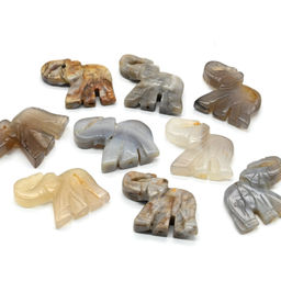 Бусины из агата бразильского Слон 45*35мм Радуга камня