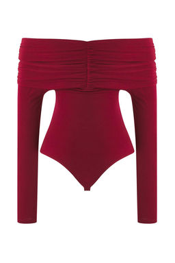 Siyah Carmen Yaka Orme Body TPRAW26BD00022 - Trendyolmilla фото 10