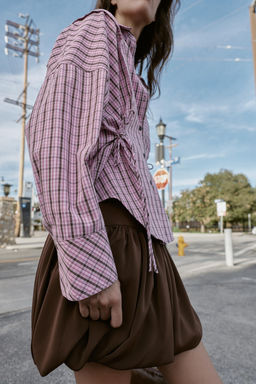 CAMISA CUADROS MULTIPOSICI?N / Rosa / Blanco