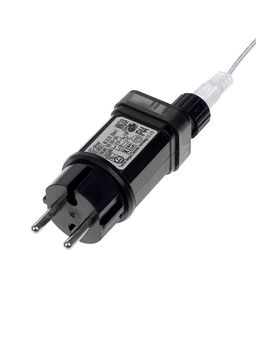 Гирлянда «Нить» 50 м роса, IP44, серебристая нить. 500 LED, пульт, 36 В, свечение тёплое белое