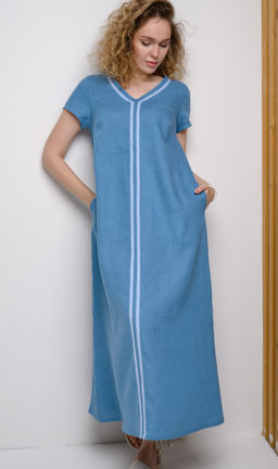 Платье в стиле casual 100% лен - Новый лен фото 7