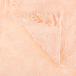 Полотенце махровое "Вензель" 70х140см, хлопок 100%, с бахромой, персиковый (Китай)