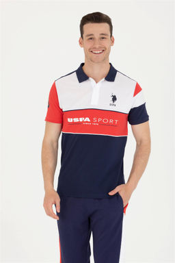 U. S. Polo Assn Мужская темно-синяя футболка с воротником-поло - U.s. polo assn фото 10