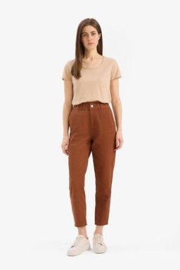 Paperbag Gabardin Kumas Pantolon Cepli Standart Paca