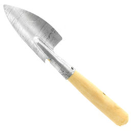 Совок хозяйственный посадочный 31,5х7см, s0,08см, малый, оцинкованный, деревянный черенок (Россия)