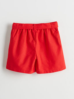 Keten Kar???ml? ?i?ekli K?z ?ocuk ?ort