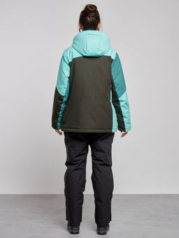 Горнолыжный костюм женский большого размера зимний бирюзового цвета 03963Br - Chunmai фото 4