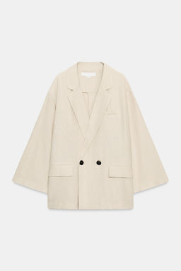 BLAZER CRUZADA CON LINO / Beige claro - Zara фото 8