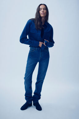 HIGH-RISE SLIM FIT TRF JEANS