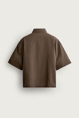 CAMISA BOXY FIT JACQUARD RAYAS / Marr?n - Zara фото 7
