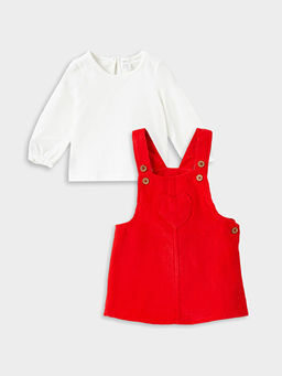 Bisiklet Yaka Uzun Kollu K?z Bebek Ti??rt ve Elbise 2li Tak?m